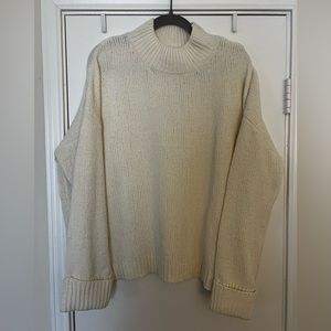 Cream chenille pink Lily sweater